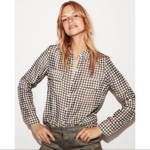 EXPRESS Black & White Gingham Checkered City Shirt